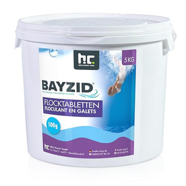 Höfer Chemie 1 x 5 kg BAYZID Pool Flockungsmittel Tabletten Flocktabletten - einfache Anwendung gegen Trübungen + kristallklares Poolwasser im Sale